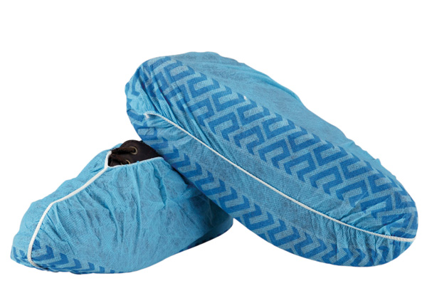 Waterproof Anti Skid Blue Non Woven Medical Shoe Cover