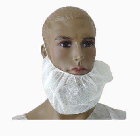 Extra Large White Disposable Non Woven Beard Cover for Large Beards
