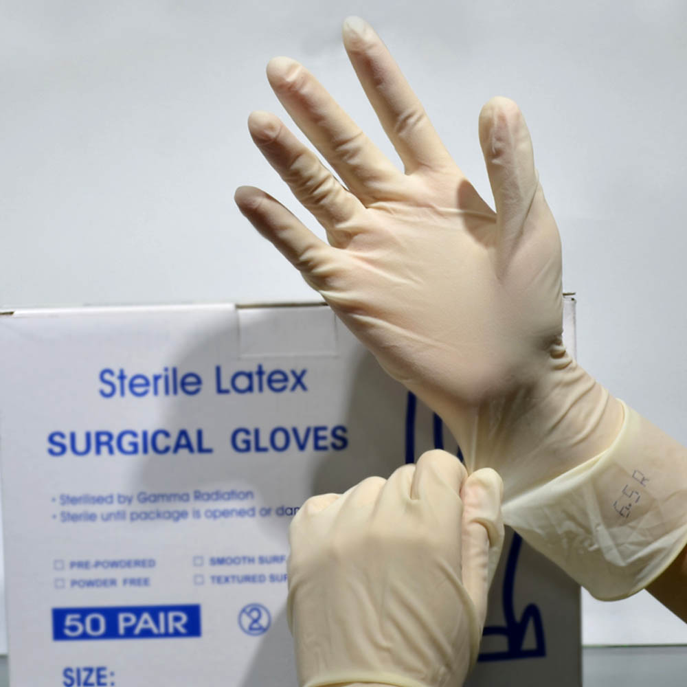 Natural Latex Surgical Gloves Powder Free