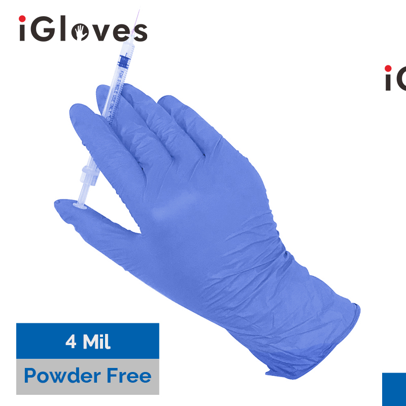 Purple 4 Mil Disposable Nitrile Blend Examinaation Gloves iGloves