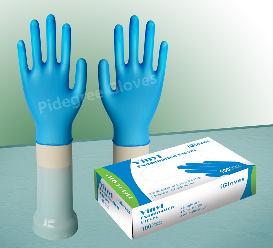 Food Safe Vinyl Gloves - 4 Mil, Blue, Powder Free