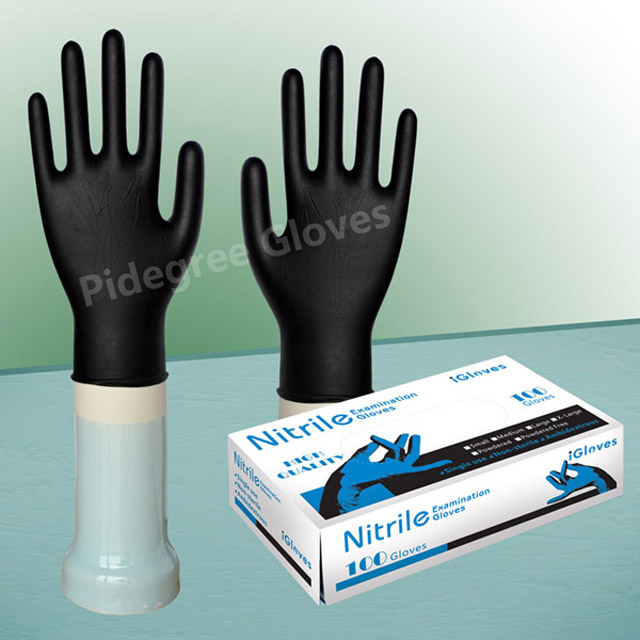 Black Nitrile Gloves (3 Mil, Powder Free)
