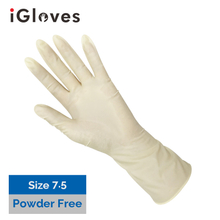 Latex Surgical Gloves (Size 7.5, Powder Free)