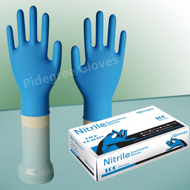 Food Grade Nitrile Gloves - 4 Mil, Blue, Powder Free